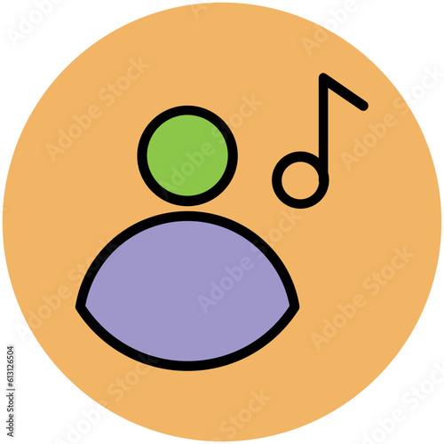 Premium flat rounded icon of music 