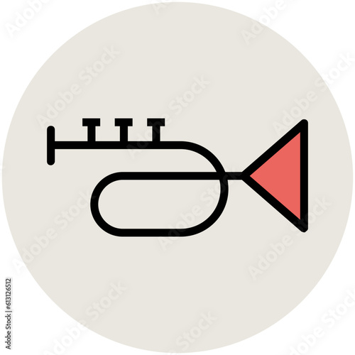 Premium flat rounded icon of music 