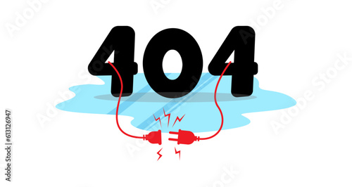 404 page not found error internet page with unplugged socket