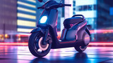 Electric scooter of a beautiful Transportation with futuristic design. AI Generated.