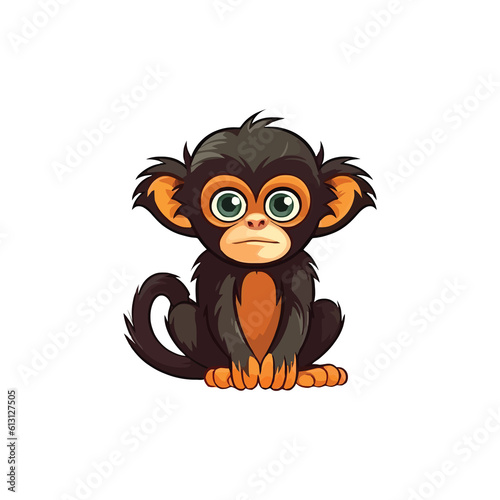 Friendly Spider Monkey: Welcoming 2D Illustration of a Lovable and Sociable Jungle Resident