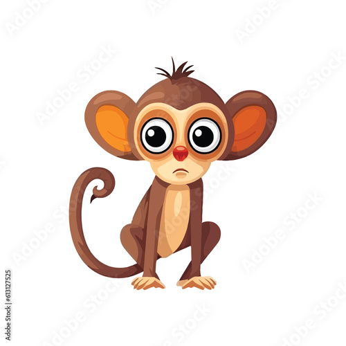 Friendly Spider Monkey: Welcoming 2D Illustration of a Lovable and Sociable Jungle Resident