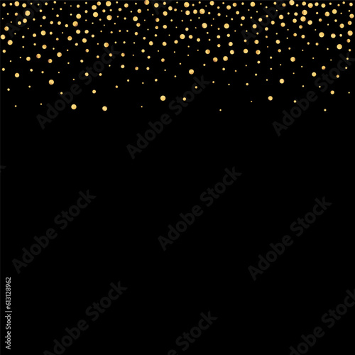 Yellow Circle Christmas Vector Black Background.