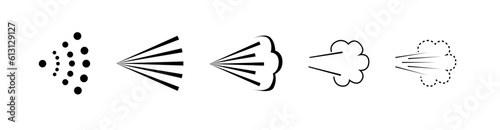 Spray icons set. Spray steam icons. cleanning deodorant sprayed line.Vector