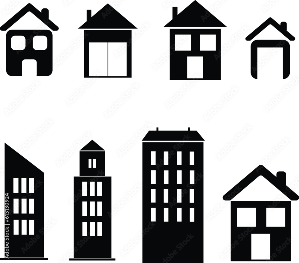 Vector building icons set Vector building icons set