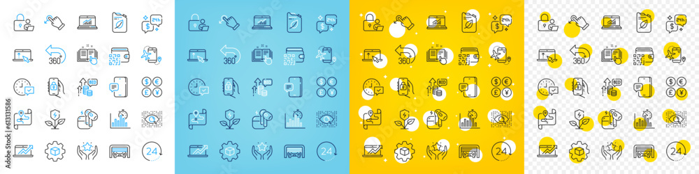 Vector icons set of Report timer, Phone message and Qr code line icons pack for web with Canister, Technical documentation, Bid offer outline icon. Online statistics, Swipe up. Vector Vector icons set of Report timer, Phone message and Qr code line icons pack for web with Canister, Technical documentation, Bid offer outline icon. Online statistics, Swipe up. Vector