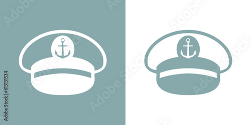 Logo nautical. Sombrero de capitán de barco