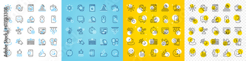 Vector icons set of 5g internet, Seo idea and Excise duty line icons pack for web with Parking garage, Smile face, Smartphone repair outline icon. Quick tips, Ceiling lamp. Vector