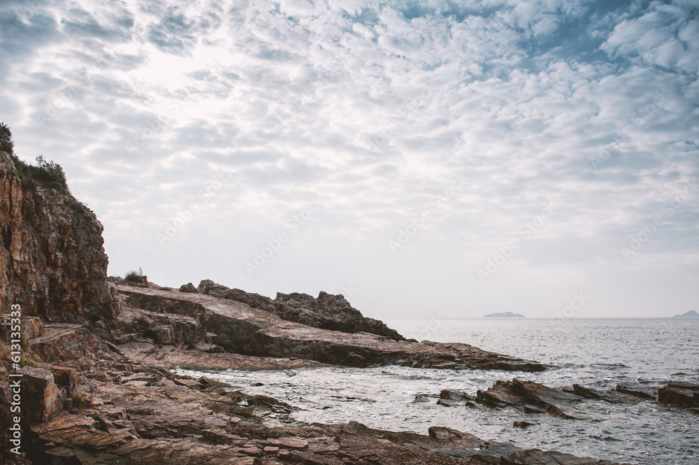 Nature background with cliff of rock, sea and sky Nature background with cliff of rock, sea and sky