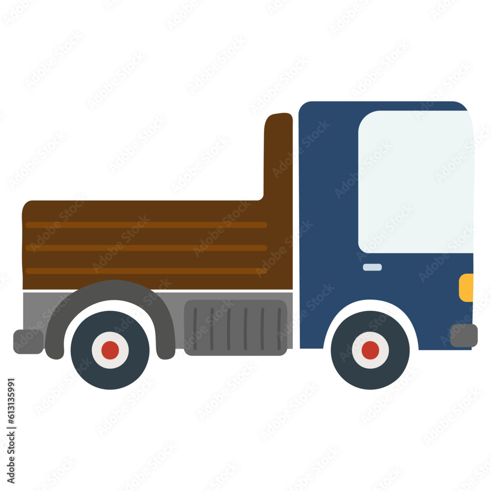 Cartoon car truck. Vector illustration on a white background