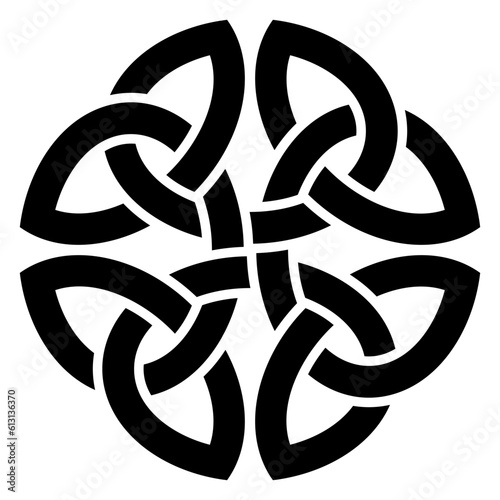 Unendlichkeitsknoten in Schwarz. Keltisches Symbol. Isolierter Hintergrund.
Symbolisiert ewige Verbundenheit, tiefe Liebe, echte und Wiedergeburt.