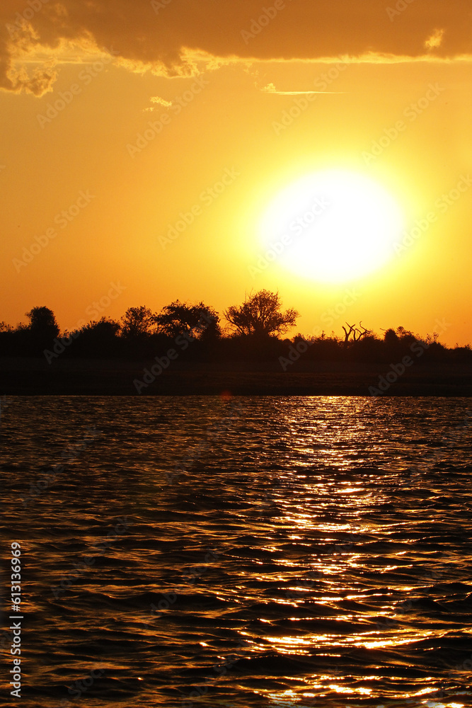 Sunset at Chobe River, Okavango Delta in Botswana
