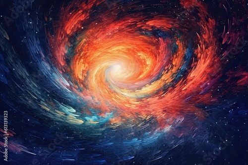 Twisted Celestial Vortex  Mystical Galaxy Swirl in an Imitation of Watercolor Painting  Generative AI