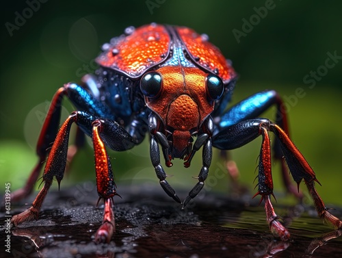 Captivating macro close-ups of majestic beetles. Generative AI