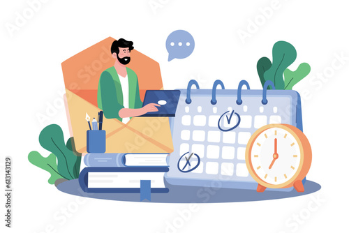 Email service synchronizes calendars and schedules.