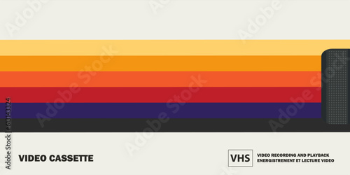 Old video cassette background. Old school and back to 90s concept background.