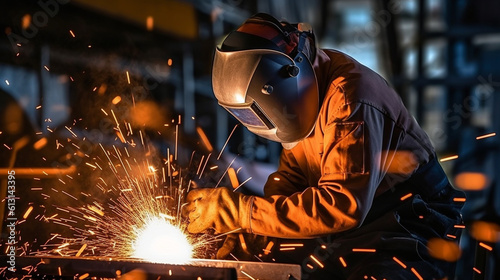 A welder is a professional working in the metal fabrication industry Generative AI