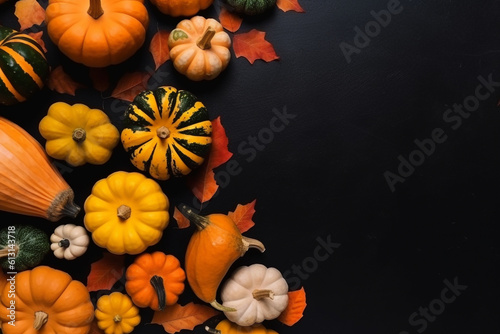Generative AI of Halloween pumpkin background.	
