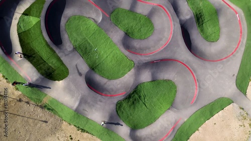 pump track and skatepark seen from above