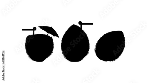 Coconut cocktail silhouette