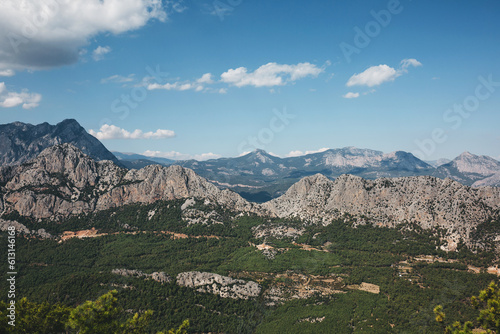 Beautiful top view of the mountain range in Antalya, Turkey