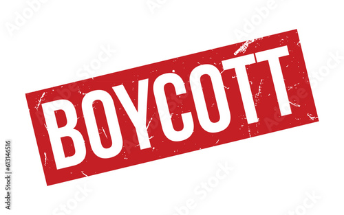 Red Boycott Rubber Stamp Seal Vector