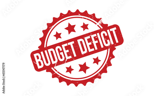 Budget Deficit Rubber Stamp Seal Vector