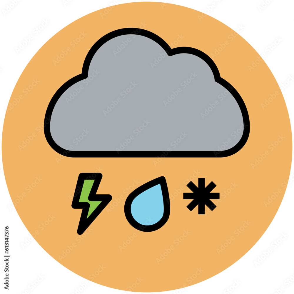 An eye catchy flat icon of partly cloudy An eye catchy flat icon of partly cloudy