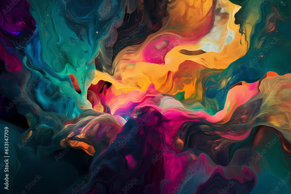 a beautiful art with colorful liquid
