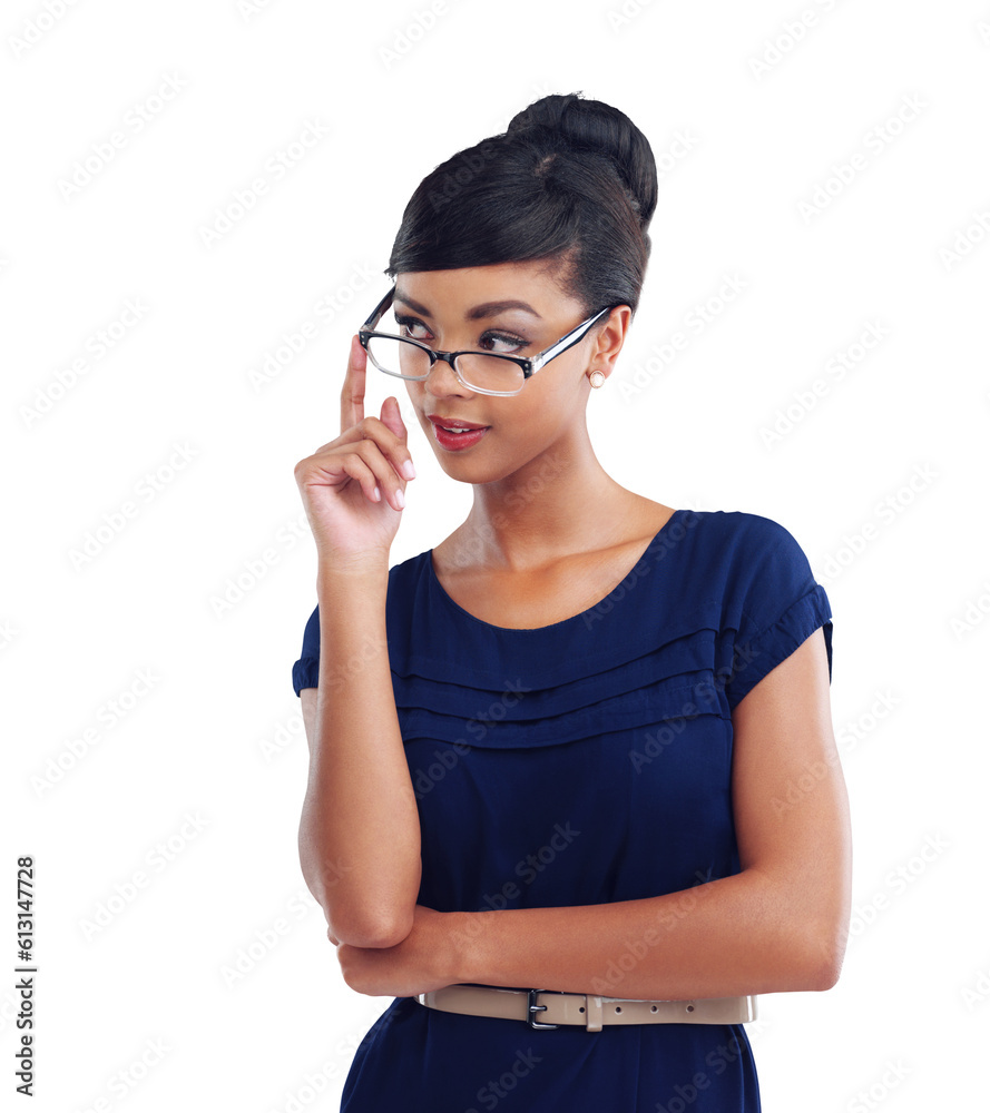 Flirt, glasses and business woman with fashion or formal style isolated in a transparent or png background. Professional, corporate and young female person or entrepreneur peeping in eyewear or specs Flirt, glasses and business woman with fashion or formal style isolated in a transparent or png background. Professional, corporate and young female person or entrepreneur peeping in eyewear or specs