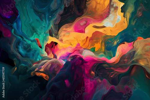 a beautiful art with colorful liquid