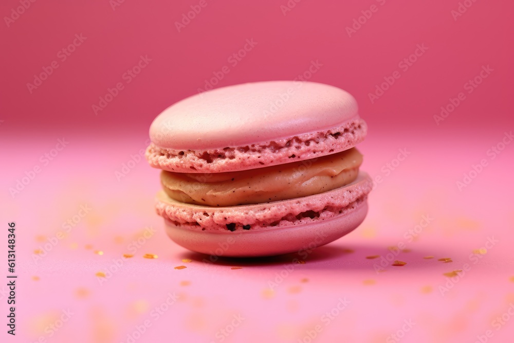 Pink Macaroon on pink background | tasty macaroon dessert on pink studio backdrop Pink Macaroon on pink background | tasty macaroon dessert on pink studio backdrop