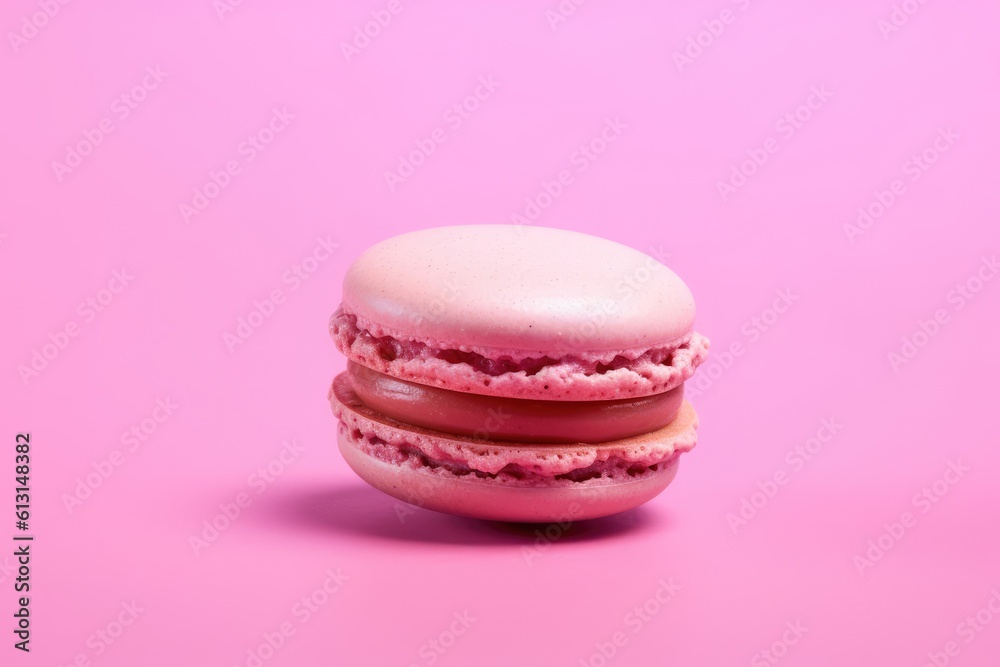 Pink Macaroon on pink background | tasty macaroon dessert on pink studio backdrop Pink Macaroon on pink background | tasty macaroon dessert on pink studio backdrop