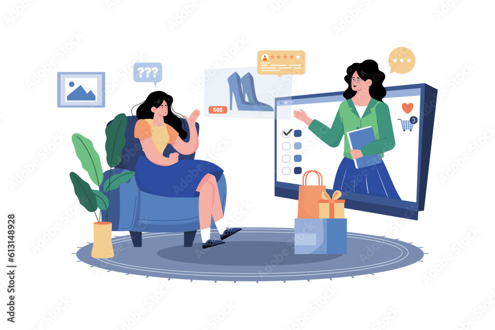 Customer service representative assists with inquiries and issues.