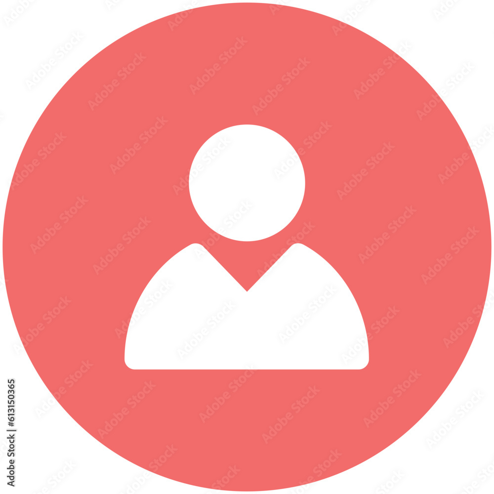 Flat rounded icon of user Flat rounded icon of user