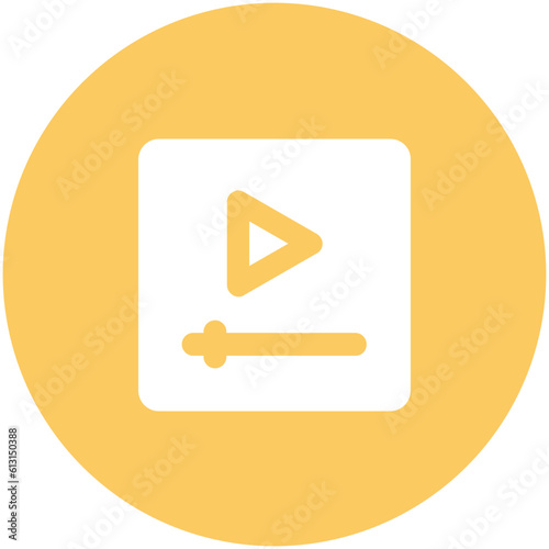 Flat rounded icon of text sheet 