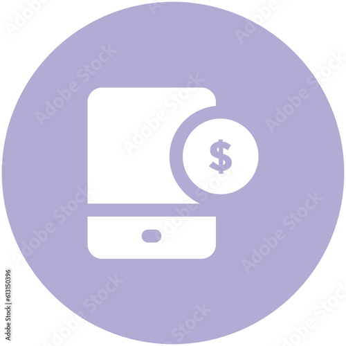 Flat rounded icon of text sheet 