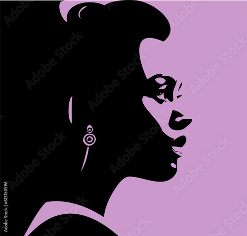 This beautiful girl profile vector image captures the essence of grace and charm. With flowing, lustrous hair cascading down her shoulders, she exudes elegance and confidence. 