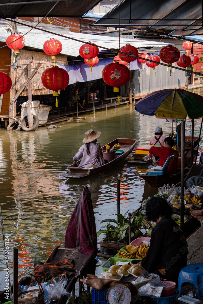 o mercado flutuantes de Bangkok o mercado flutuantes de Bangkok