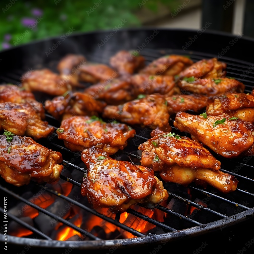 barbecue, grilled wings