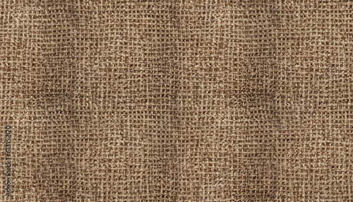Seamless rough canvas or linen burlap background texture in vintage dark beige brown.