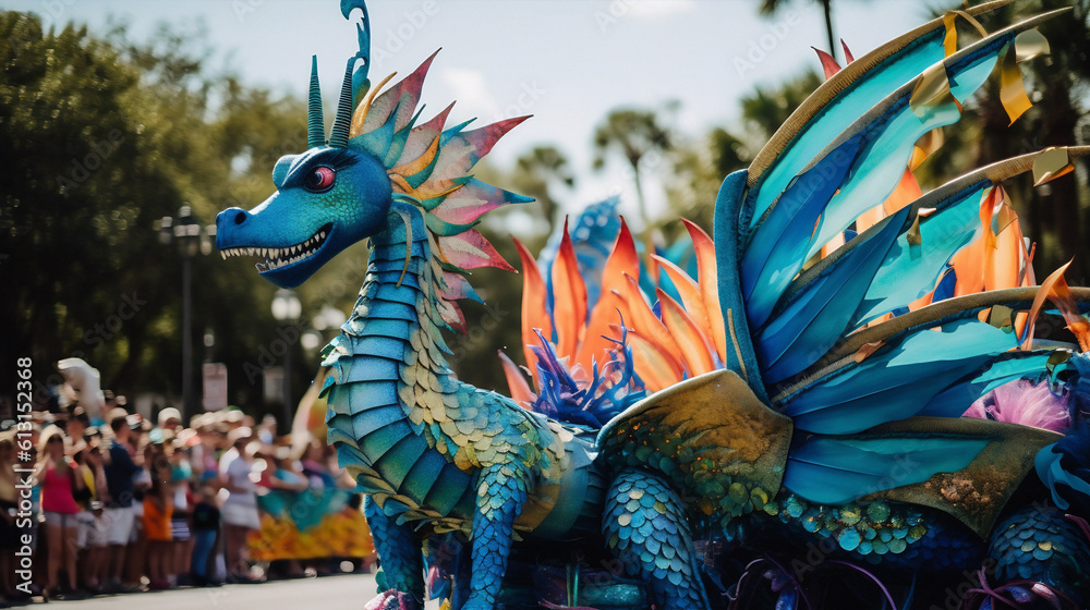 Fantasy Extravaganza: Witness the Mythical Creature Parade generative AI