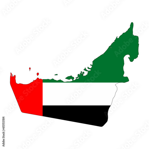 United Arab Emirates Flag Map (PNG)