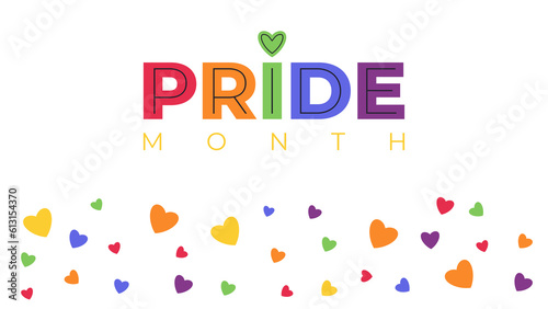 Banner for LGBTQ PRIDE month for festival parades, activities, and social gatherings