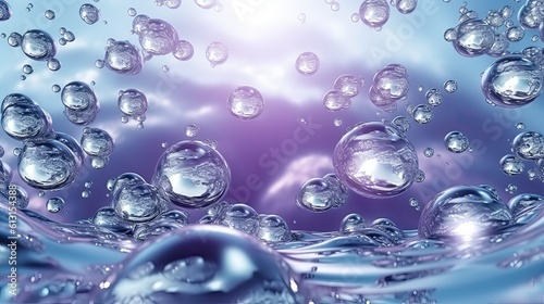 blue bubbles water drops ba...