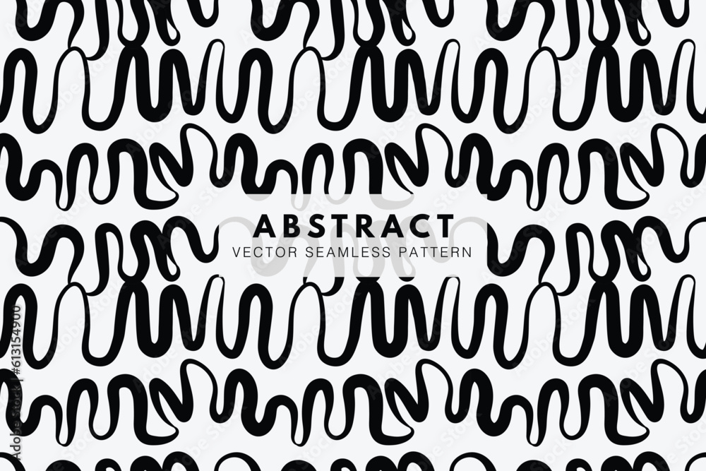 Wavy lines brush stroke abstract seamless repeat vector pattern