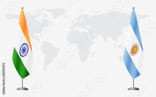 India and Argentina flags for official meeting