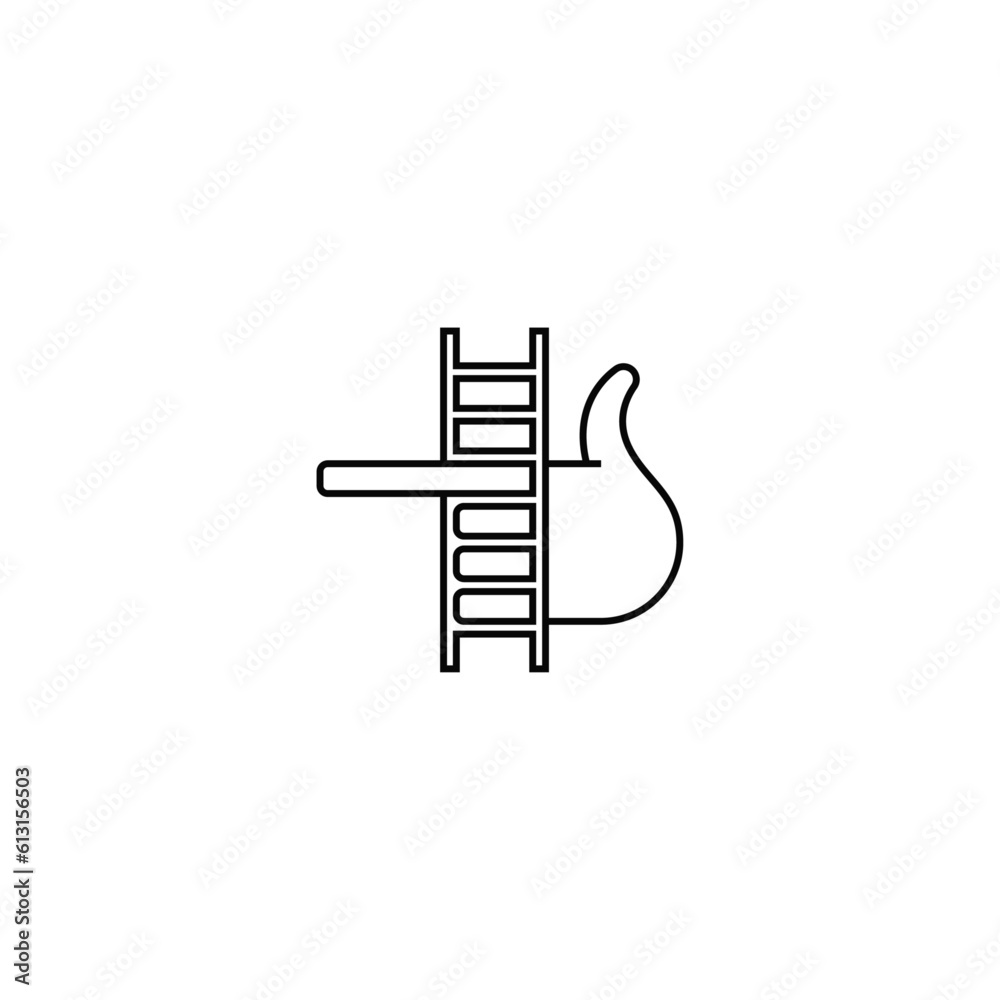 Hand pointer and ladder logo design combination. Hand pointer and ladder logo design combination.