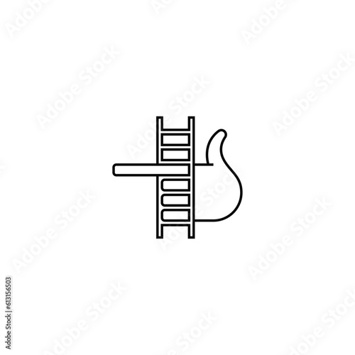 Hand pointer and ladder logo design combination.