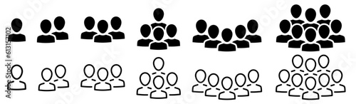 People icon set. User icon and people line icon. Persons symbol infographics website design. Vector illustration